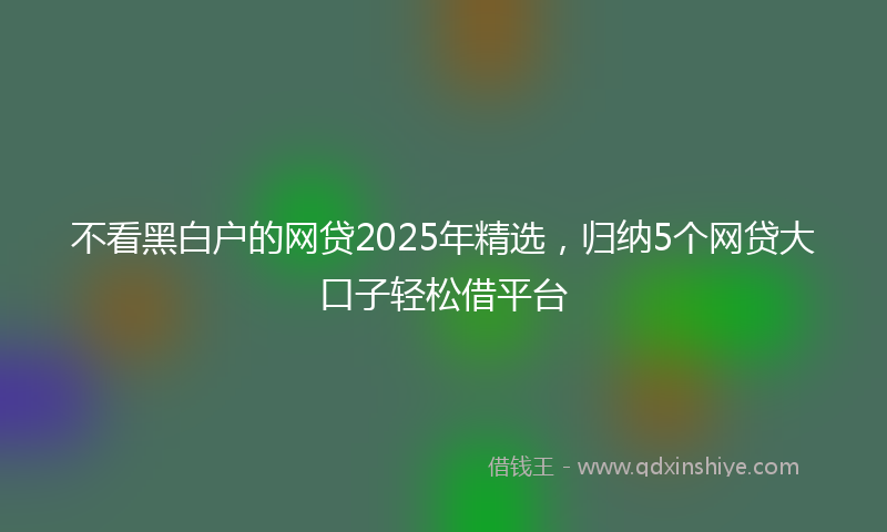 不看黑白户的网贷2025年精选，归纳5个网贷大口子轻松借平台