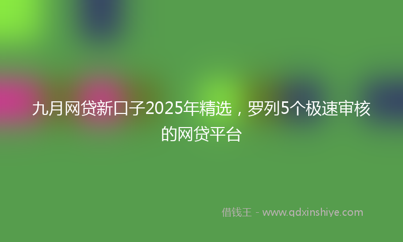 九月网贷新口子2025年精选，罗列5个极速审核的网贷平台