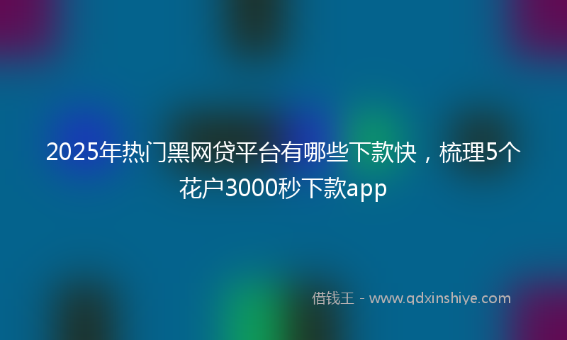2025年热门黑网贷平台有哪些下款快，梳理5个花户3000秒下款app