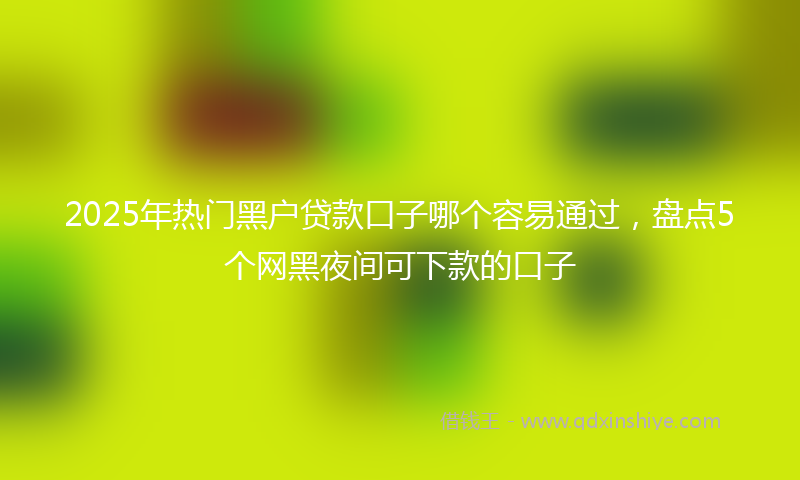 2025年热门黑户贷款口子哪个容易通过，盘点5个网黑夜间可下款的口子