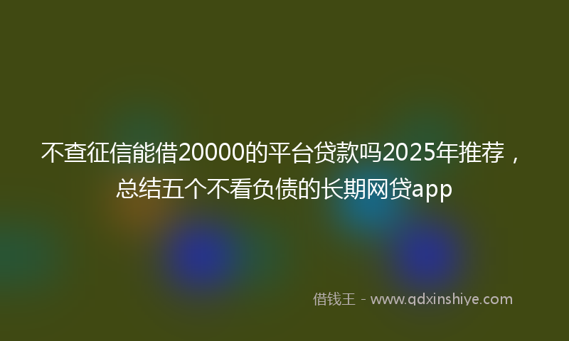 不查征信能借20000的平台贷款吗2025年推荐，总结五个不看负债的长期网贷app