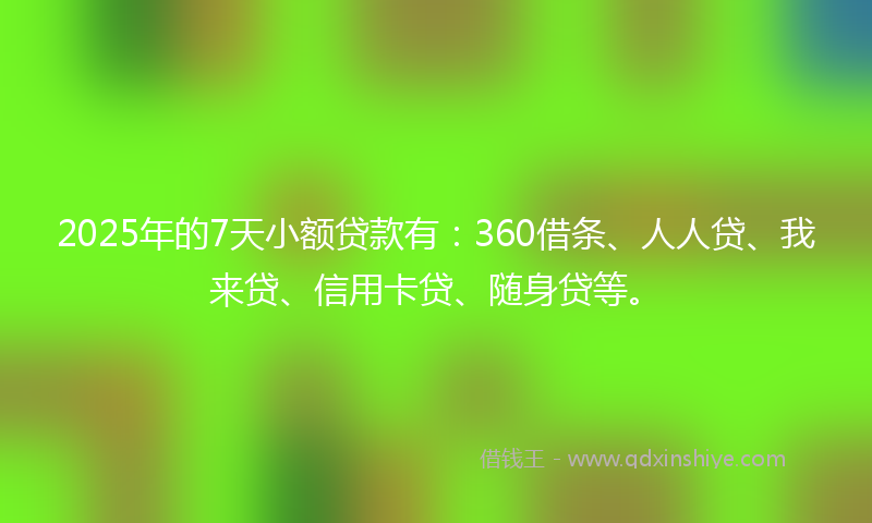 2025年的7天小额贷款有：360借条、人人贷、我来贷、信用卡贷、随身贷等。