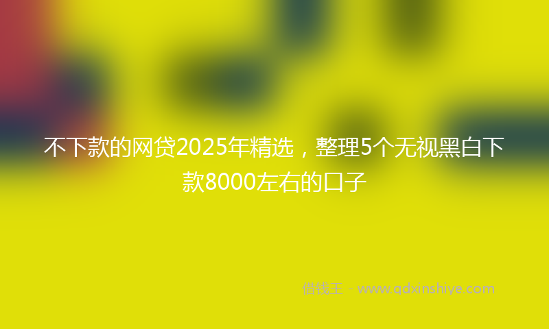不下款的网贷2025年精选，整理5个无视黑白下款8000左右的口子