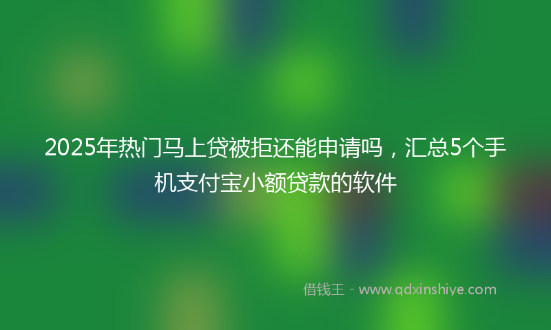2025年热门马上贷被拒还能申请吗，汇总5个手机支付宝小额贷款的软件