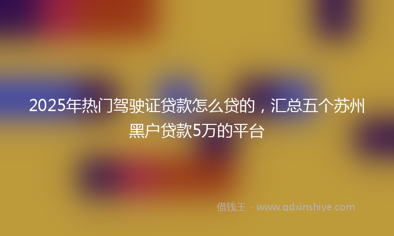 2025年热门驾驶证贷款怎么贷的，汇总五个苏州黑户贷款5万的平台