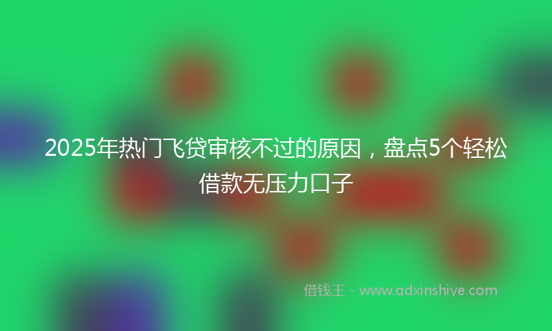 2025年热门飞贷审核不过的原因，盘点5个轻松借款无压力口子