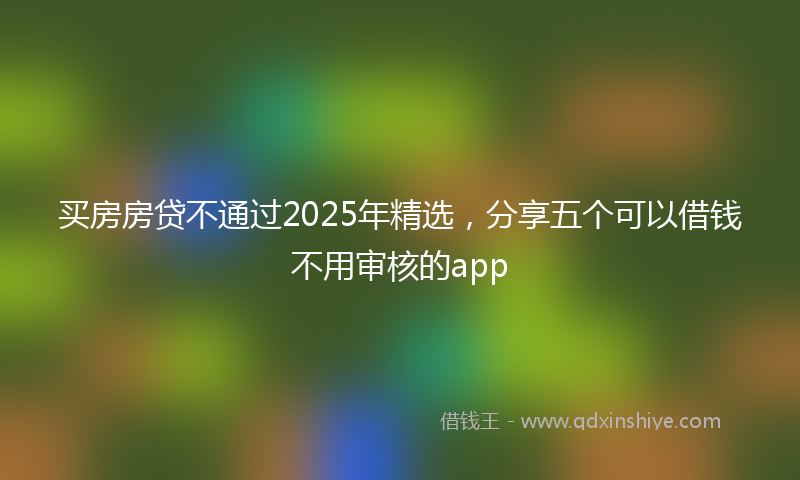 买房房贷不通过2025年精选，分享五个可以借钱不用审核的app