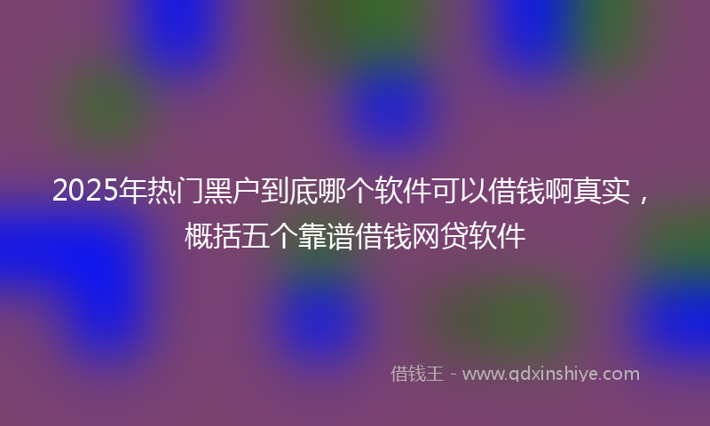 2025年热门黑户到底哪个软件可以借钱啊真实，概括五个靠谱借钱网贷软件