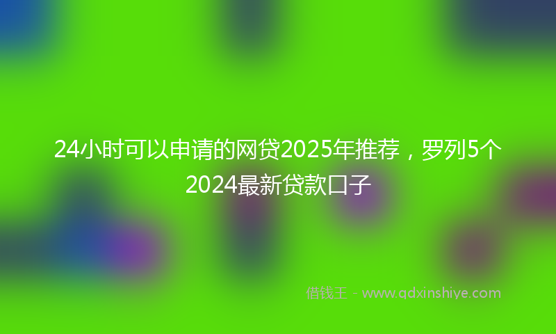 24小时可以申请的网贷2025年推荐，罗列5个2024最新贷款口子