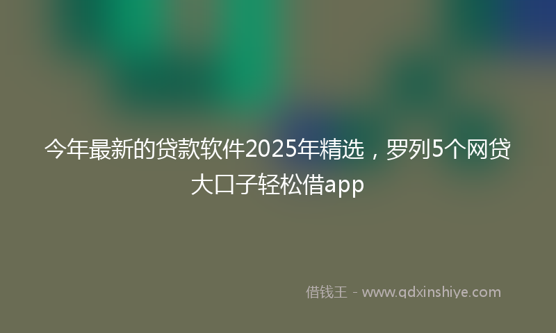 今年最新的贷款软件2025年精选，罗列5个网贷大口子轻松借app