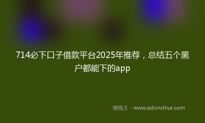 714必下口子借款平台2025年推荐，总结五个黑户都能下的app