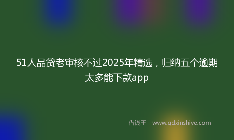 51人品贷老审核不过2025年精选，归纳五个逾期太多能下款app
