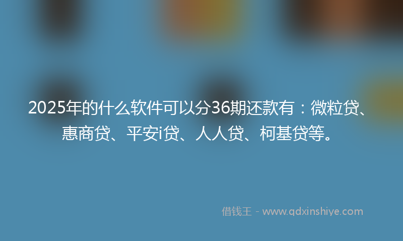 2025年的什么软件可以分36期还款有：微粒贷、惠商贷、平安i贷、人人贷、柯基贷等。
