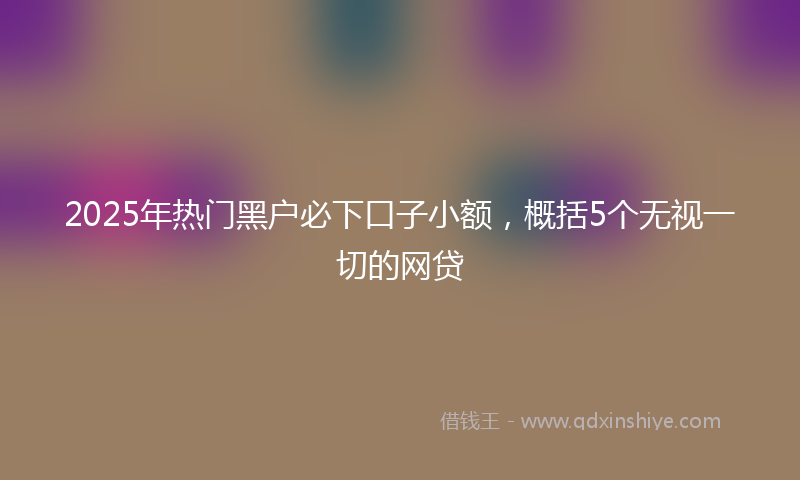 2025年热门黑户必下口子小额，概括5个无视一切的网贷