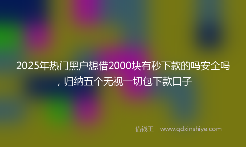 2025年热门黑户想借2000块有秒下款的吗安全吗，归纳五个无视一切包下款口子
