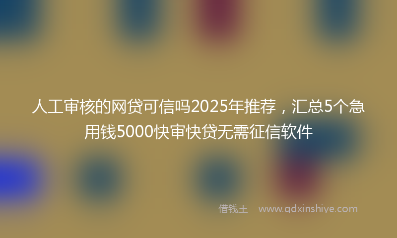 人工审核的网贷可信吗2025年推荐，汇总5个急用钱5000快审快贷无需征信软件