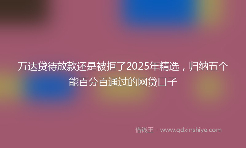万达贷待放款还是被拒了2025年精选，归纳五个能百分百通过的网贷口子