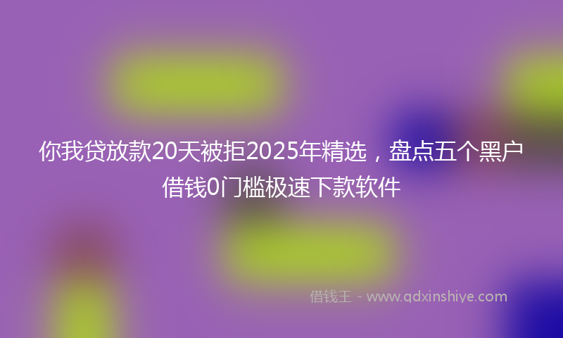 你我贷放款20天被拒2025年精选，盘点五个黑户借钱0门槛极速下款软件