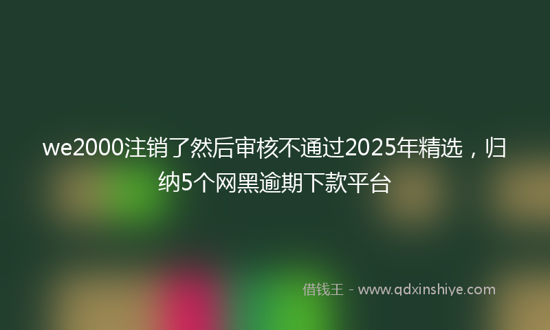 we2000注销了然后审核不通过2025年精选，归纳5个网黑逾期下款平台