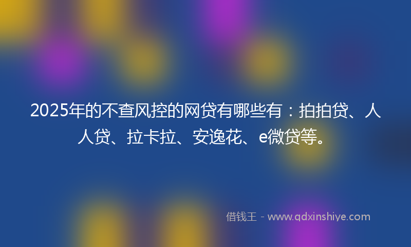 2025年的不查风控的网贷有哪些有：拍拍贷、人人贷、拉卡拉、安逸花、e微贷等。