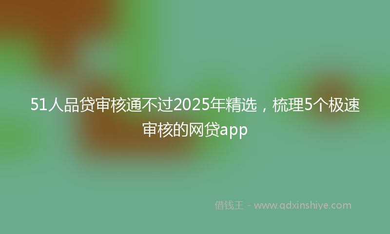 51人品贷审核通不过2025年精选，梳理5个极速审核的网贷app