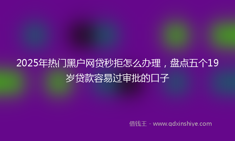2025年热门黑户网贷秒拒怎么办理，盘点五个19岁贷款容易过审批的口子