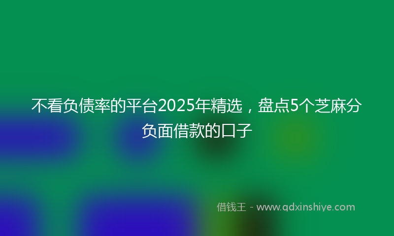 不看负债率的平台2025年精选，盘点5个芝麻分负面借款的口子