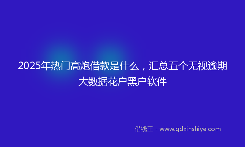 2025年热门高炮借款是什么，汇总五个无视逾期大数据花户黑户软件