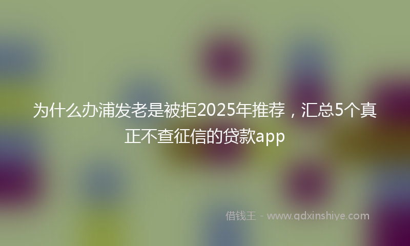 为什么办浦发老是被拒2025年推荐，汇总5个真正不查征信的贷款app