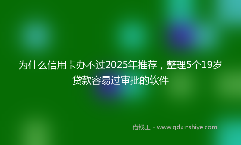为什么信用卡办不过2025年推荐，整理5个19岁贷款容易过审批的软件
