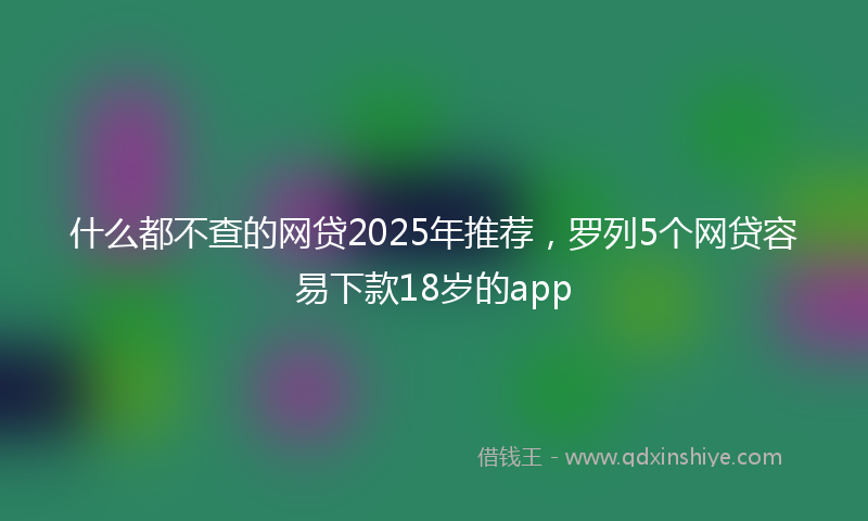 什么都不查的网贷2025年推荐，罗列5个网贷容易下款18岁的app
