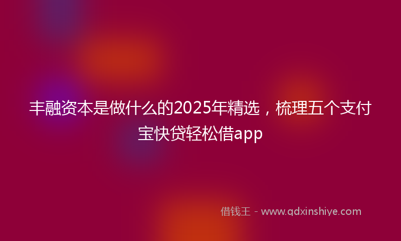 丰融资本是做什么的2025年精选，梳理五个支付宝快贷轻松借app