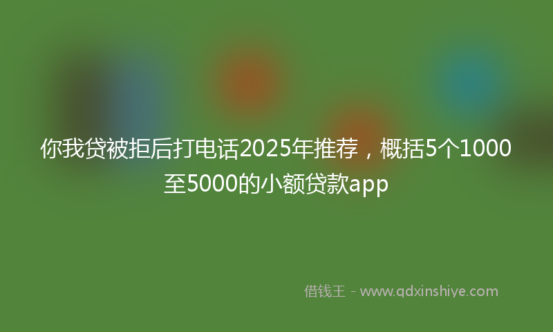 你我贷被拒后打电话2025年推荐，概括5个1000至5000的小额贷款app