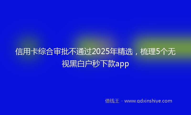 信用卡综合审批不通过2025年精选,梳理5个无视黑白户秒下款app