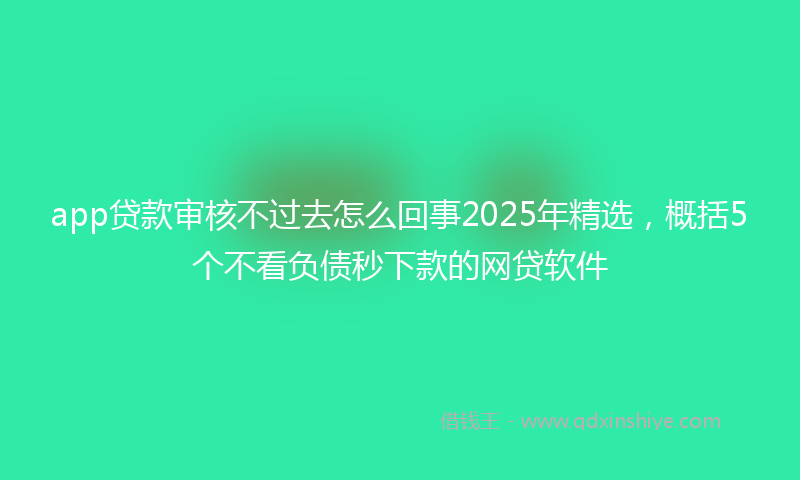 app贷款审核不过去怎么回事2025年精选，概括5个不看负债秒下款的网贷软件