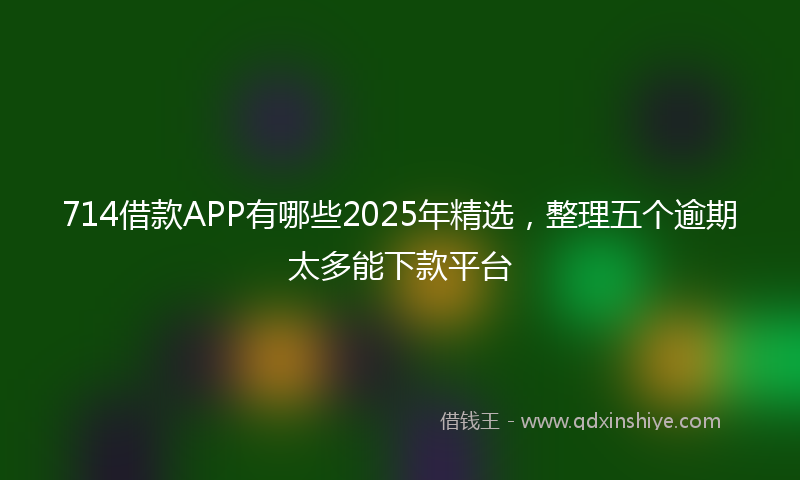 714借款APP有哪些2025年精选，整理五个逾期太多能下款平台