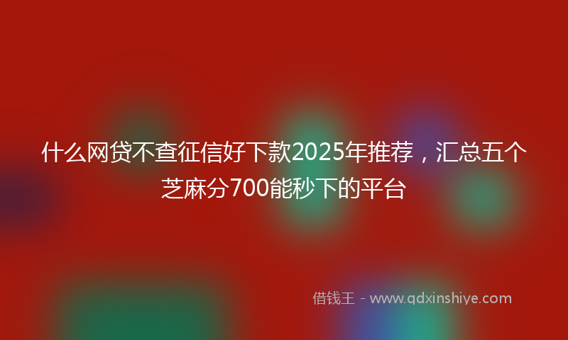 什么网贷不查征信好下款2025年推荐，汇总五个芝麻分700能秒下的平台