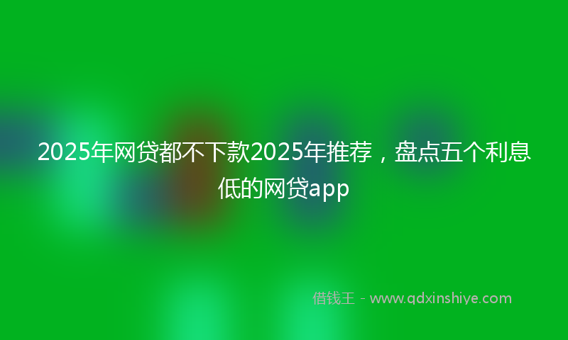 2025年网贷都不下款2025年推荐，盘点五个利息低的网贷app