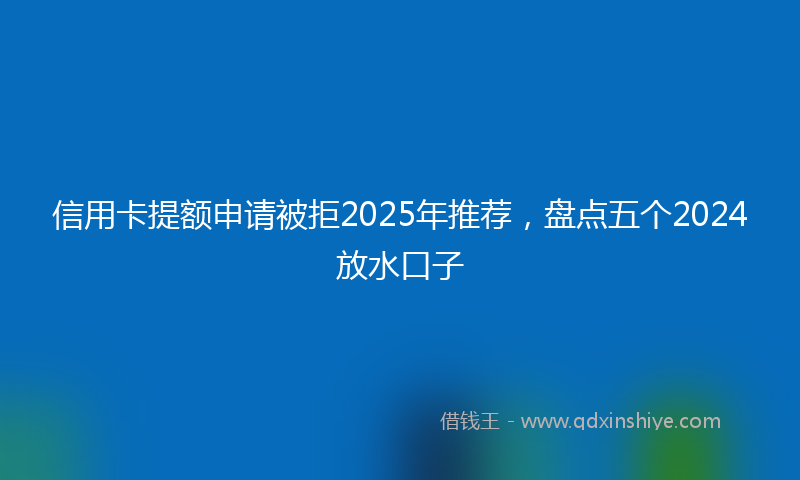 信用卡提额申请被拒2025年推荐,盘点五个2024放水口子