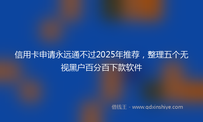 信用卡申请永远通不过2025年推荐，整理五个无视黑户百分百下款软件