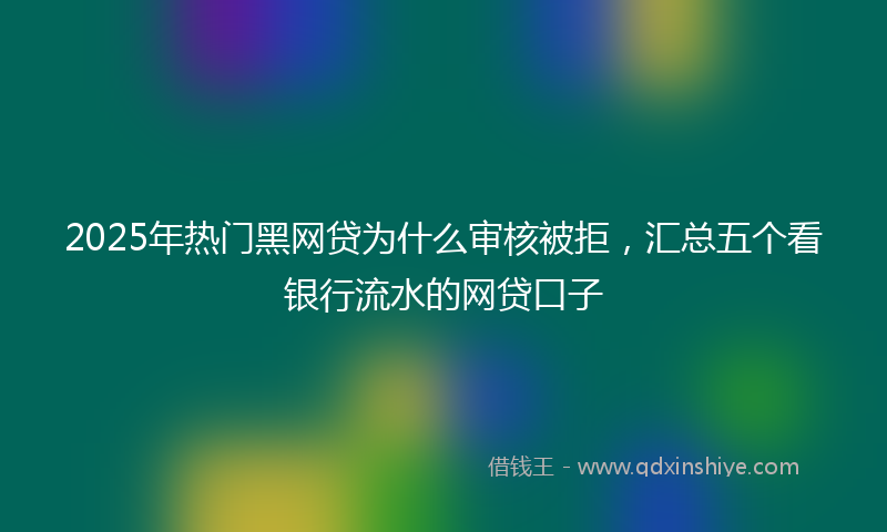 2025年热门黑网贷为什么审核被拒，汇总五个看银行流水的网贷口子