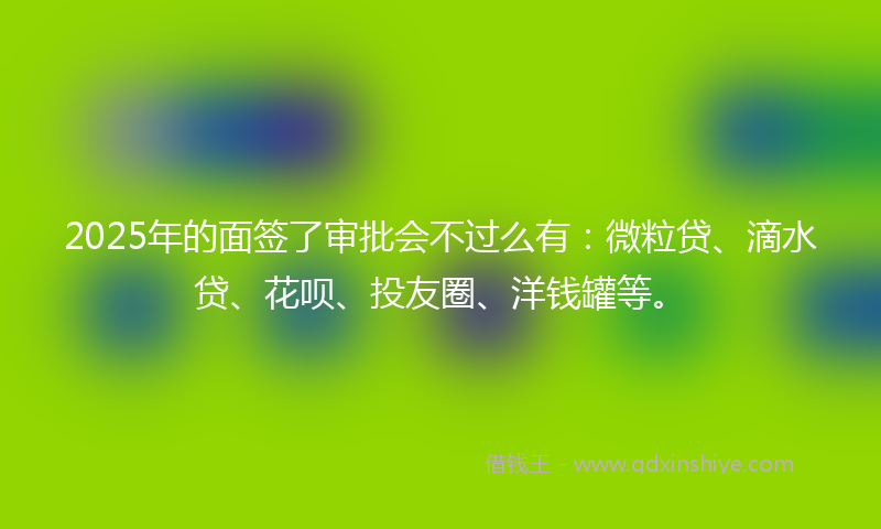 2025年的面签了审批会不过么有：微粒贷、滴水贷、花呗、投友圈、洋钱罐等。