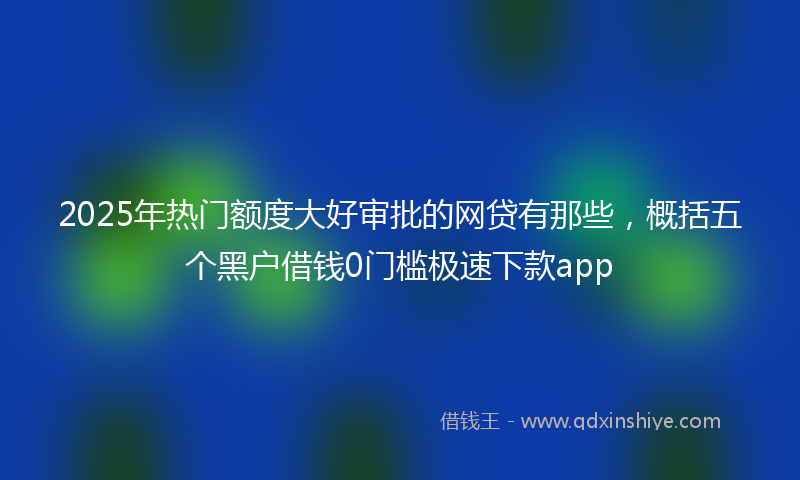 2025年热门额度大好审批的网贷有那些，概括五个黑户借钱0门槛极速下款app