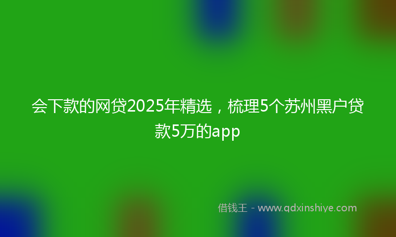 会下款的网贷2025年精选，梳理5个苏州黑户贷款5万的app