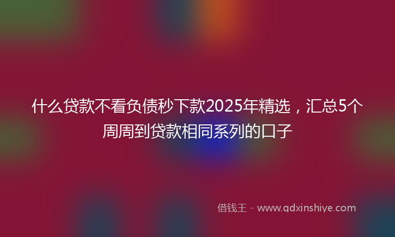 什么贷款不看负债秒下款2025年精选，汇总5个周周到贷款相同系列的口子