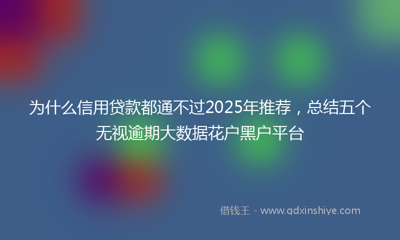 为什么信用贷款都通不过2025年推荐，总结五个无视逾期大数据花户黑户平台