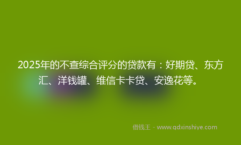 2025年的不查综合评分的贷款有：好期贷、东方汇、洋钱罐、维信卡卡贷、安逸花等。