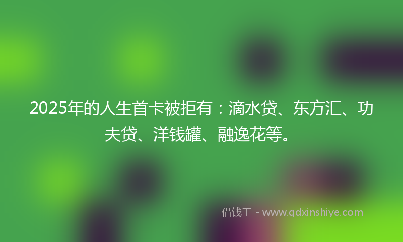 2025年的人生首卡被拒有：滴水贷、东方汇、功夫贷、洋钱罐、融逸花等。