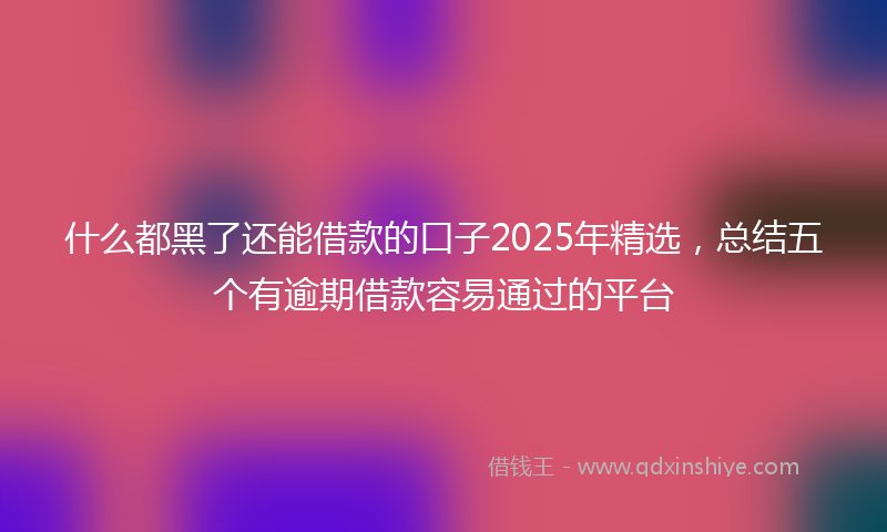 什么都黑了还能借款的口子2025年精选，总结五个有逾期借款容易通过的平台