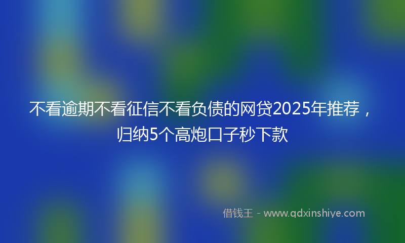 不看逾期不看征信不看负债的网贷2025年推荐，归纳5个高炮口子秒下款